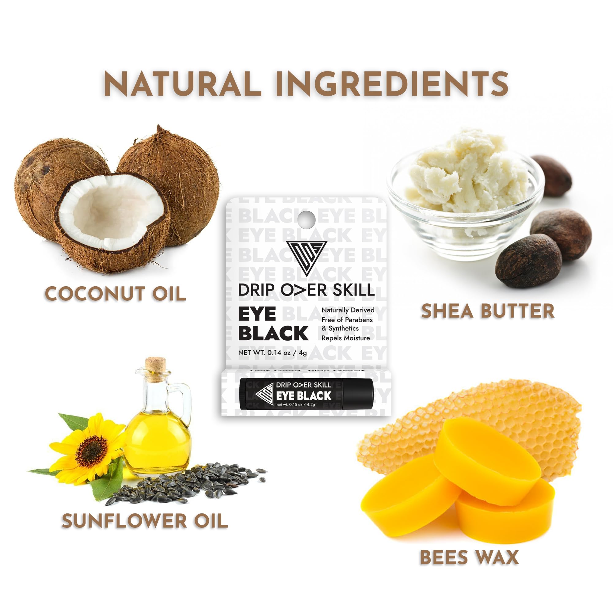 D.R.I.P Over Skill Eye Black & Face Paint, Clean & Natural Ingredients, Dermatologist-Tested, Hypoallergenic, Anti-Glare Sports, Baseball, Softball, Lacrosse, Football Drip Stick, Halloween Costumes