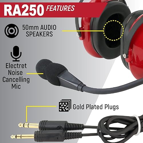 Air RA250 Child Size Aviation Pilot Headset for Children