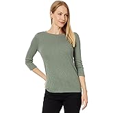 NIC+Zoe Womens 3/4 Sleeve Boat Tee