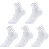 LO SHOKIM Ankle Socks Boys Running Socks Girls Cushioned Athletic Sock Kids Cotton Sports Quarter Sock Youth 5 Pairs