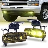 MOVOTOR LED Fog Lights Yellow Lens Dual 4D
