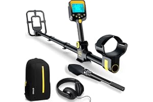 Metal Detector for Adults Waterproof - 2000mAh Chargeable Professional Cordless Gold Detector with LCD Display, Retractable Foldable Higher Accuracy Metal Detector with 10" IP68 Coil - OKESAM