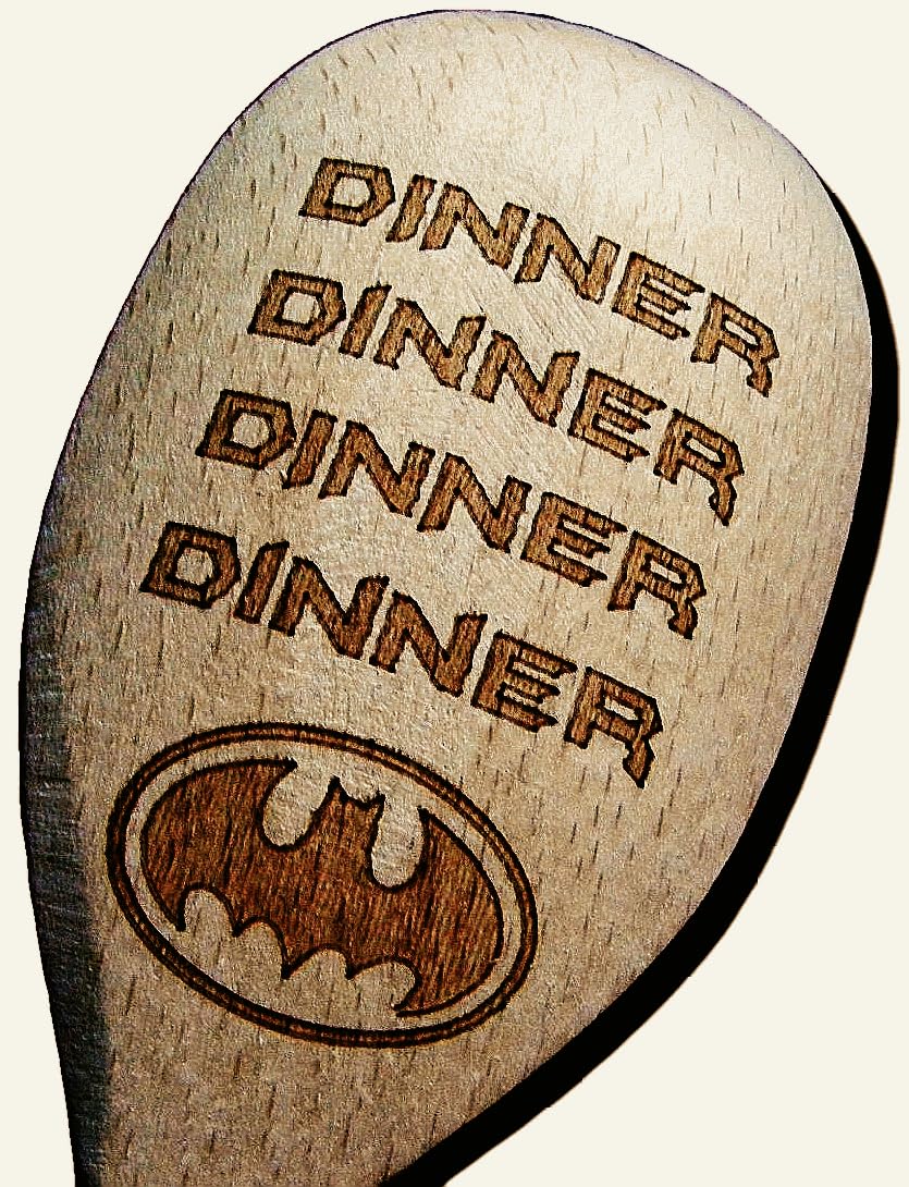 Batman Inspired Dinner Wooden Baking Spoon Novelty Present Wood Birthday Gift