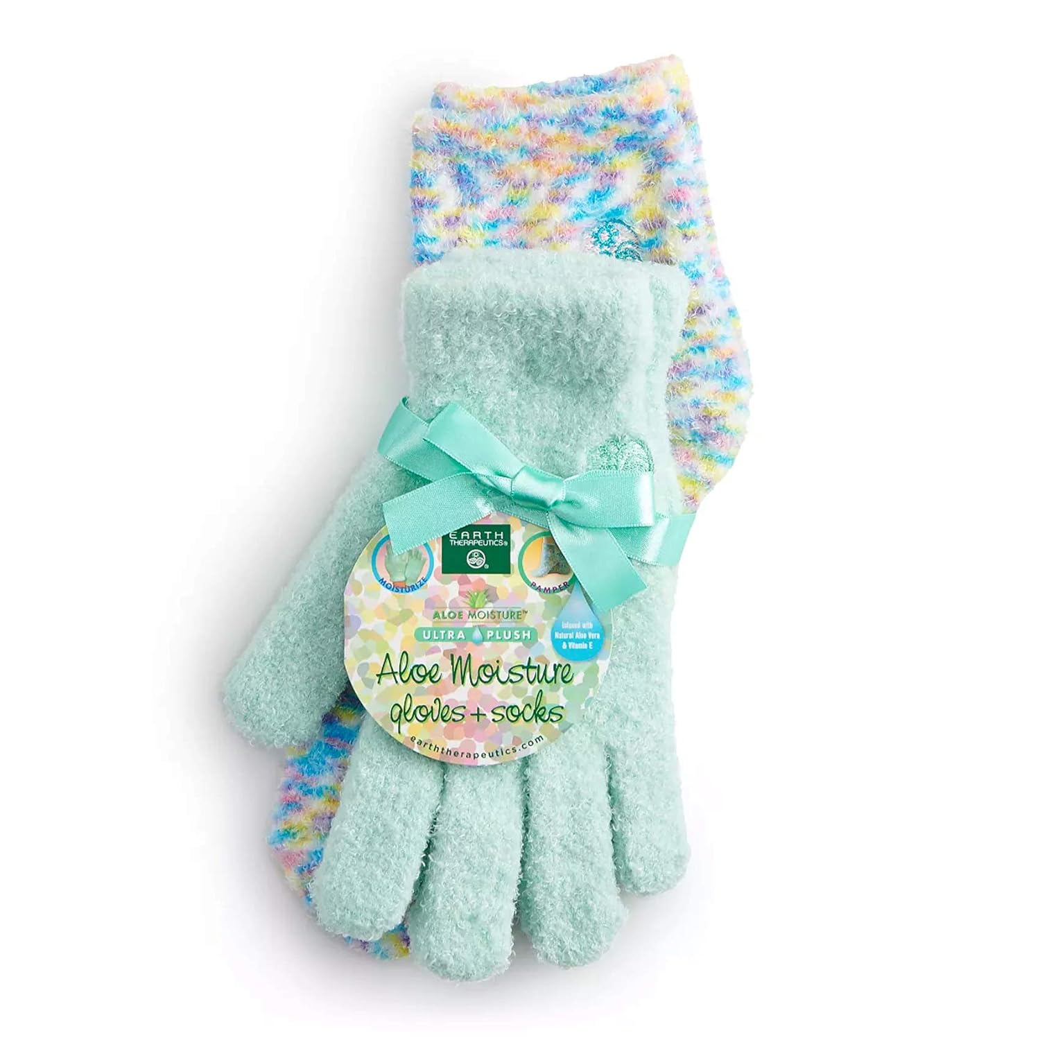 Earth Therapeutics Aloe Moisture Gloves & Socks Set - Confetti/Celedon : Beauty
