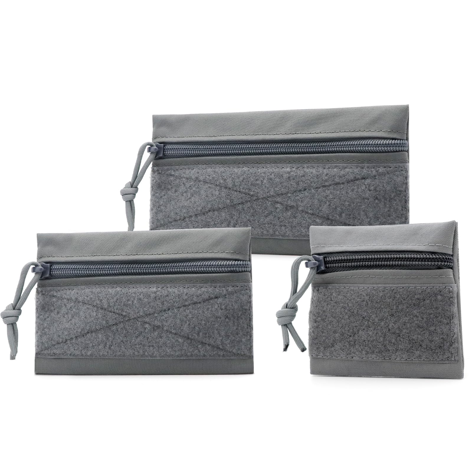 Qavctw 3 Pcs Tactical Admin Pouch with Hook and Loop Storage Bags - Hanging Pouches for Backpack Accessories for Backpack Accessories, Hanging Pouches, with Hook and Loop