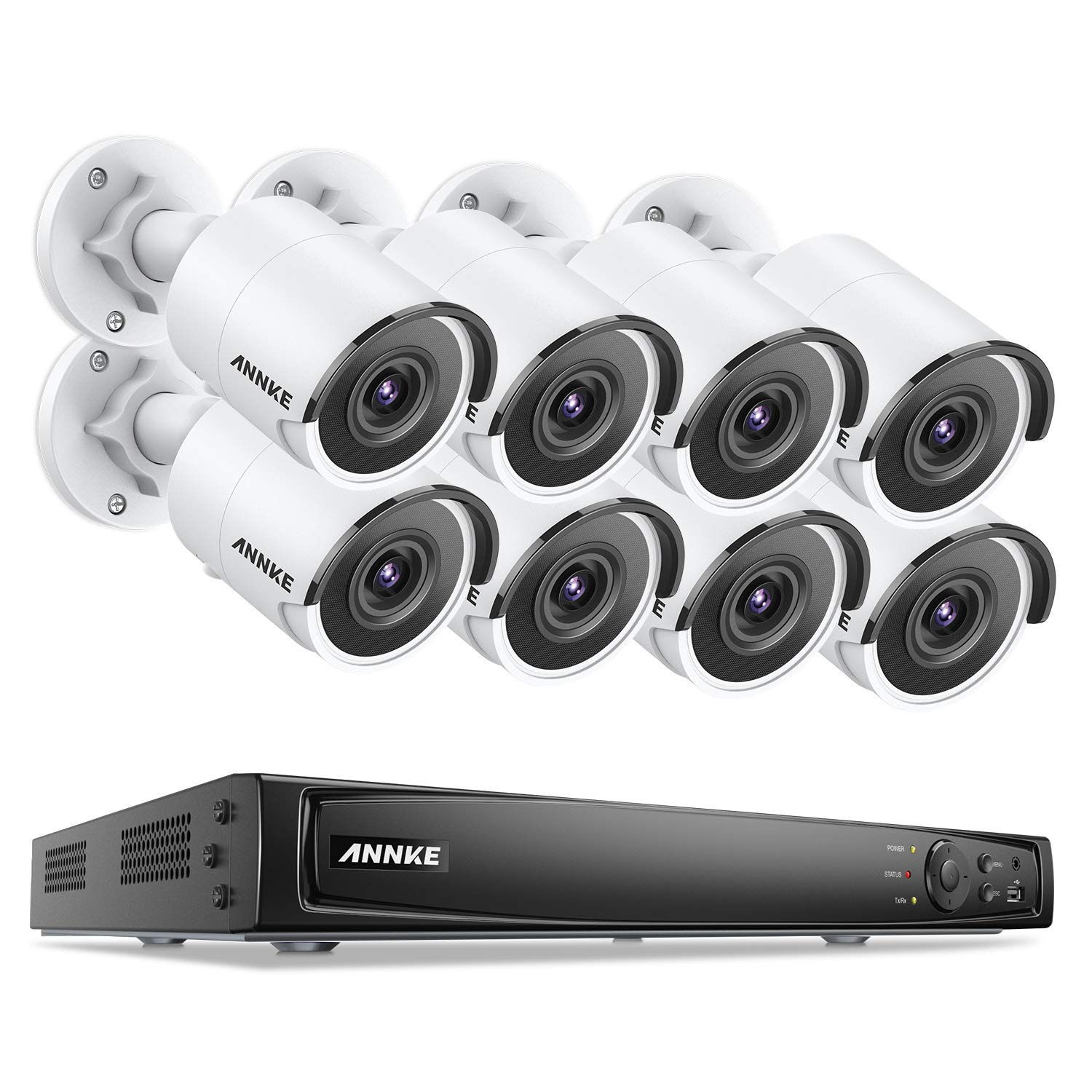 ANNKE 4K PoE Security Camera System 16CH PoE NVR and 8pcs ANNKE C800 Ultra HD 8MP Outdoor Wired IP C