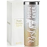 Onebttl French Bulldog Gifts, Frenchie Gifts for Frenchie Mama, 20 oz Glitter Silver-Gold Insulated Tumbler - Frenchie Mom