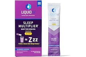 Liquid I.V.® Hydration Multiplier® +Sleep - Blueberry Lavender - Electrolyte Powder Drink Mix Packets | Convenient Single-Serving Sticks | Non-GMO | 10 Servings (Pack of 1)