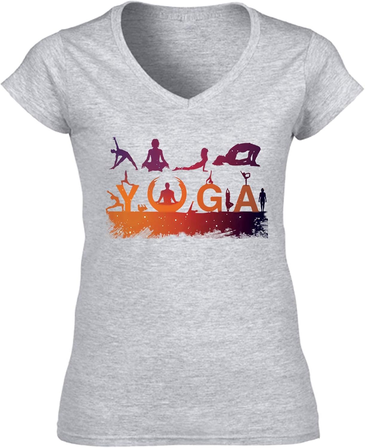 teesquare1st Women's Yoga Positions Grey TShirt Amazon.co.uk Clothing