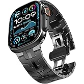 CHANCHY Stainless Steel Band for Apple Watch Band Apple Watch Ultra 3/2/1 Band 49mm, Series 11/10 46mm, 9/8/7 45mm, SE3/SE2/SE 6/5/4 44mm, 3/2/1 42mm, Metal Strap with Folding Clasp for Men, Titanium