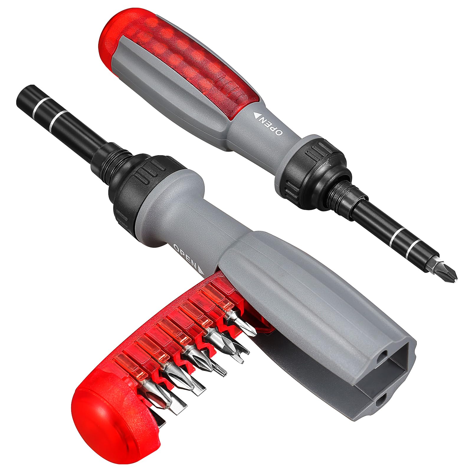 Photo 1 of Htaiaym 11-In-1 Precision Ratcheting Screwdriver Set With Magnetic Tips - Versatile Tool Kit For Multi-Purpose Use, Adjustable Length, And Portable Storage