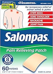 Salonpas Pain Relieving Patch for Back, Neck, Shoulder, Knee Pain and Muscle Soreness - 8 Hour Pain Relief - 60 Count