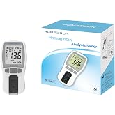 HOMEDSUN HSBHM102 Portable Hemoglobin Analyzer Kit with 25 Strips Lancets | Handheld finger-prick monitoring device with droppers for home wellness and lifestyle tracking