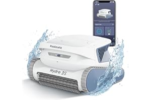Poolmate Hydro 3S Cordless Robotic Pool Vacuum for Inground Pools, 4 Cleaning Modes, App Control, 300 Mins ECO Mode, Dual Centrifugal Pumps, 4.1L Large Filter Basket, Ideal for Aboveground Pools