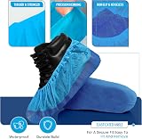 TYGA STORE 20 Pieces Waterproof Reusable Shoe Covers Heavy Duty Non-Slip Blue view 5