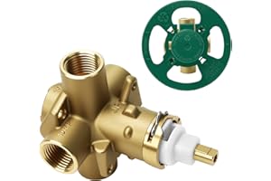 SDEAUP 2510 Shower Valve, Compatible with Moen Trim Kits, Pressure Balanced Tub, 4-Way Circulation with Standard 1/2" IPS Connections.