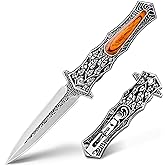 VALHALLA PASTOR Pocket Knife, 3.7'' Folding Knife with 3D Retro Embossed Pattern, Pocket Knife For Men, Liner Lock, Cool EDC Knives, Gift for men