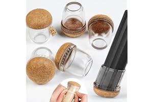 LECAFUR HL 24 Pcs Chair Leg Floor Protectors [Semi-Wrapped Felt] [Thickened Clear TPE] Chair Leg Caps Covers for Hardwood Floors-S -Fit 0.55-0.80" Feet