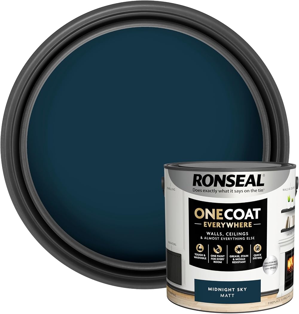 Ronseal One Coat Everywhere Paint Midnight Sky Matt 2.5L Interior Paint