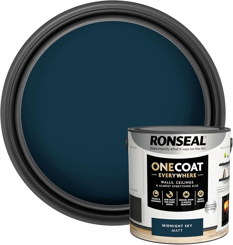 Ronseal One Coat Everywhere Paint Midnight Sky Matt 2.5L Interior Paint
