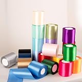 YAAVAAW 22m Thick 10cm Yellow Satin Ribbon Gift Wrap Wedding Car Decor view 5