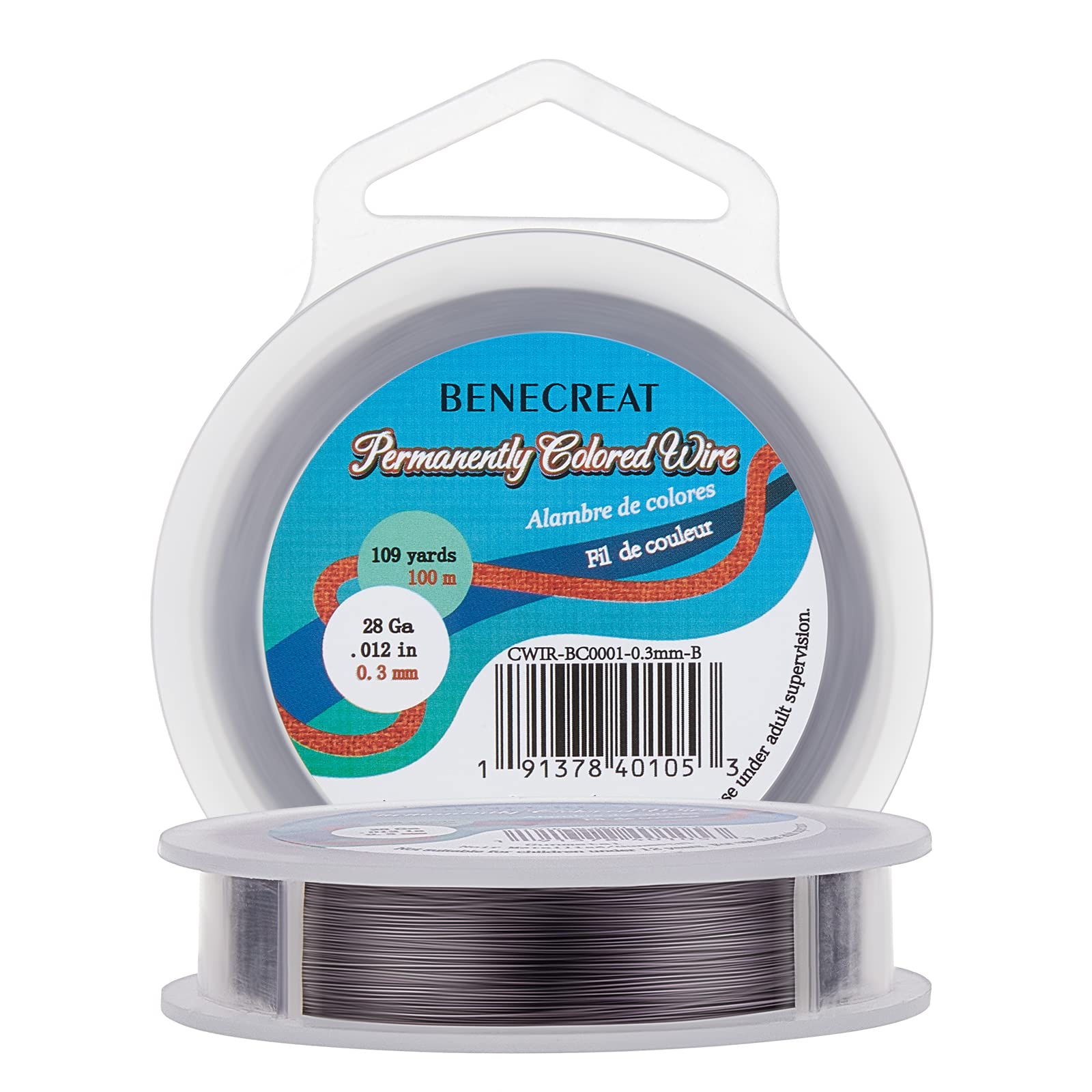 BENECREAT 28Gauge(0.3mm) Tarnish Resistant Black Wire Jewellery Making Copper Wire, 100M/109Yard
