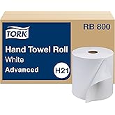 Tork Paper Hand Towel Roll White H21, Advanced, 100% Recycled Fiber, 6 rolls x 800 ft, RB800