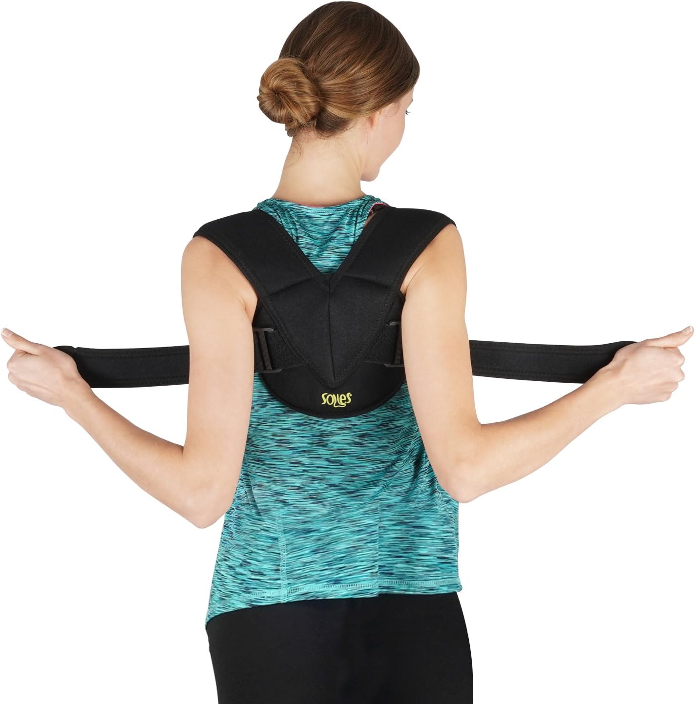 SOLES Clavicle Bandage Adjustable, Flexible, Breathable Fabric - Unisex - Improves Poor Posture & Osteoporosis, Clavicle Brace for Collarbone Injuries (Small - Medium)