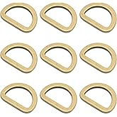 CRAFTMEMORE D Rings Purse Loop Flat Metal D-Ring Heavy Duty Findings for Craft Bag Belt 10 Pack PTDF