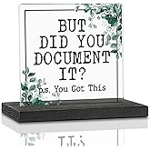 Funny Office Acrylic Decor Sign, But Did You Document It, HR Define Gifts, For Coworkers, Women, Men, Friends Work Humor Gifts, Desk Sign Office Decor Gift For Human Resources Colleagues VAK188