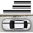 SUNJIKA 3PCS Vinyl Car Side Sticker Long Stripe Graphic Auto Hood Tailgate Body Racing Sports Decals Universal Car Truck DIY Decal Stripe Vinyl Stickers Decoration (Black)