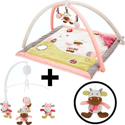 Set Tapis D Eveil Couverture De Jeu Bebe Avec Arche De Jeux Musique Mobile Mobile Musical 0 M Amazon Fr Bebes Puericulture