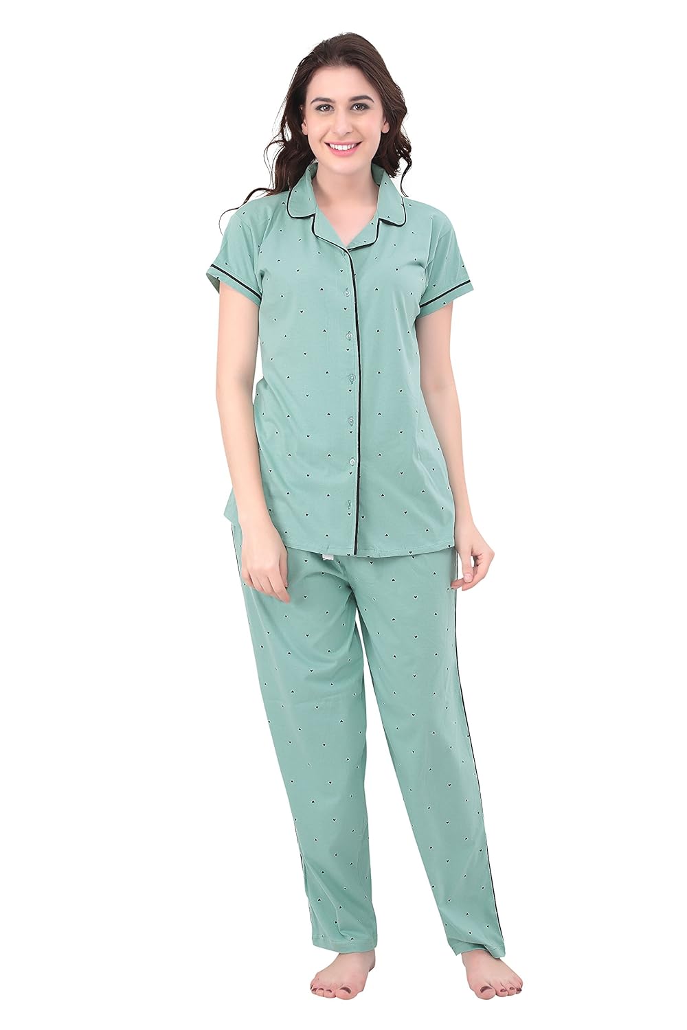 zeyo women's cotton night suit