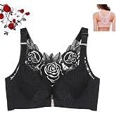 Floral Secrets Comfort Rose Bra | Front Closure Wire-Free Lace Bra With Embroidered Rose For Women - View #10