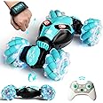 Remote Control Car, Gesture Sensor RC Stunt Cars Toys for Boys Age 6 7 8 9 10 11 12+ Years Old, 2.4GHz 4WD RC Double Sided 360° Flips Off Road Vehicle Toy with Lights/Music, Gifts for Kids Girls Blue