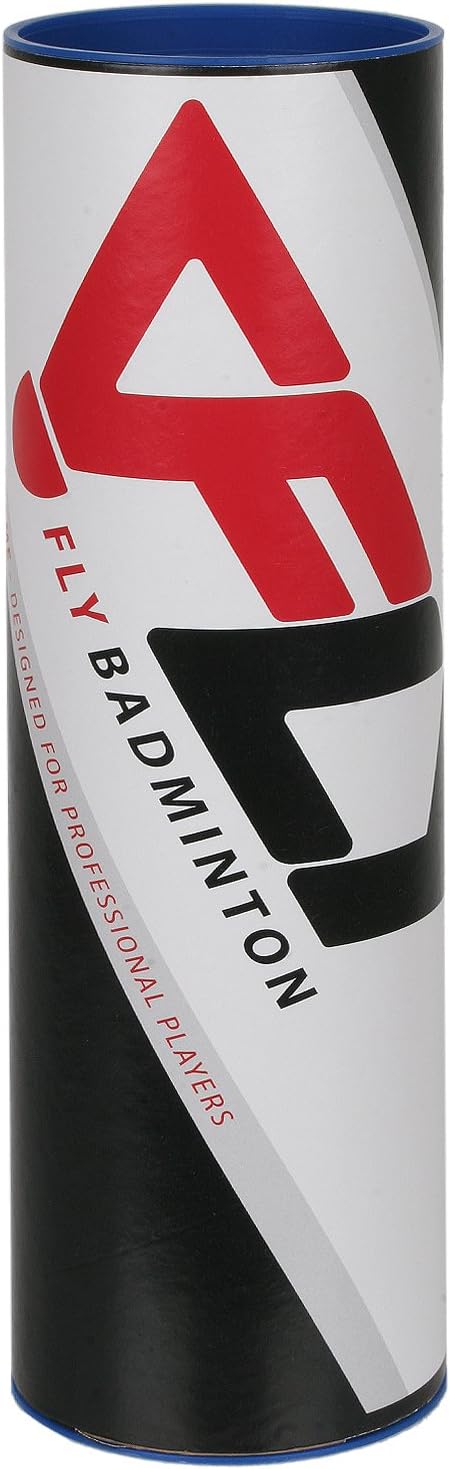 FLY Flylon Badminton Shuttlecocks - Tube of 6 Nylon Shuttlecocks - White / Yellow - Slow / Medium / Fast