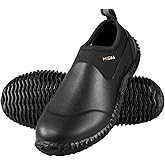 HISEA Unisex Waterproof Garden Shoes, Men's Rubber Rain Boots Women's Ankle Rain Shoes Neoprene Camp Booties Outdoor Slip-On Footwear for Gardening, Farming, Camping, Car Wash, Lawn Care and Yard Work