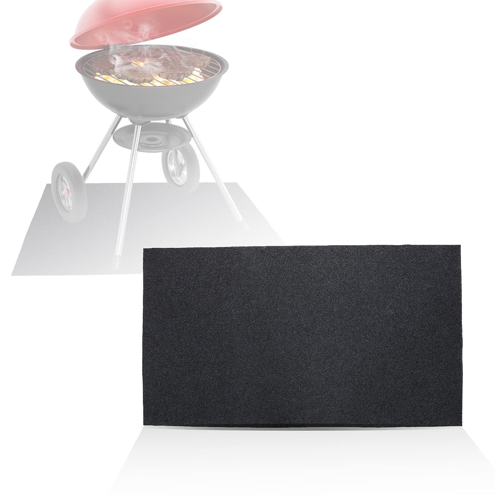 Universal BBQ Floor Mat, Heat Resistant Heat Splatter BBQ Fire Mat Backyard Floor Mat, Protective Rug Fire Retardant Hearth Fire Pit Mat for Resistant BBQ Gas Grill Deck 124 x 75cm