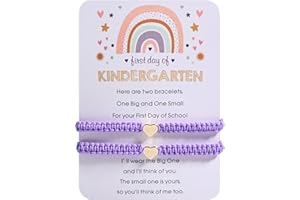 Gracayfr First Day Of Kindergarten Pre K School Mommy And Me Bracelets Gifts, Back To School String Matching Bracelet Set For Mom Daughter Son