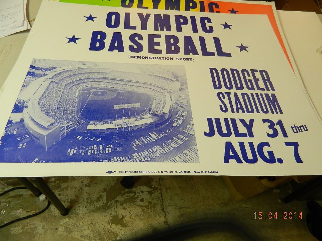 10 1984 Olympic Baseball Dodger Stadium Advertising Poster