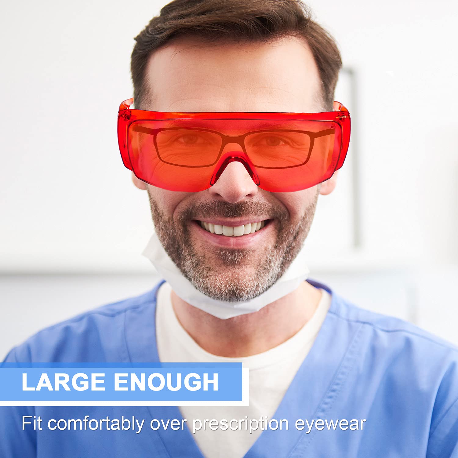 EZGO Dental Lab Safety Glasses, Anti-Fog Goggle Eyewear Protective Eye Shield Safety Glasses for Teeth Whitening Curing Light