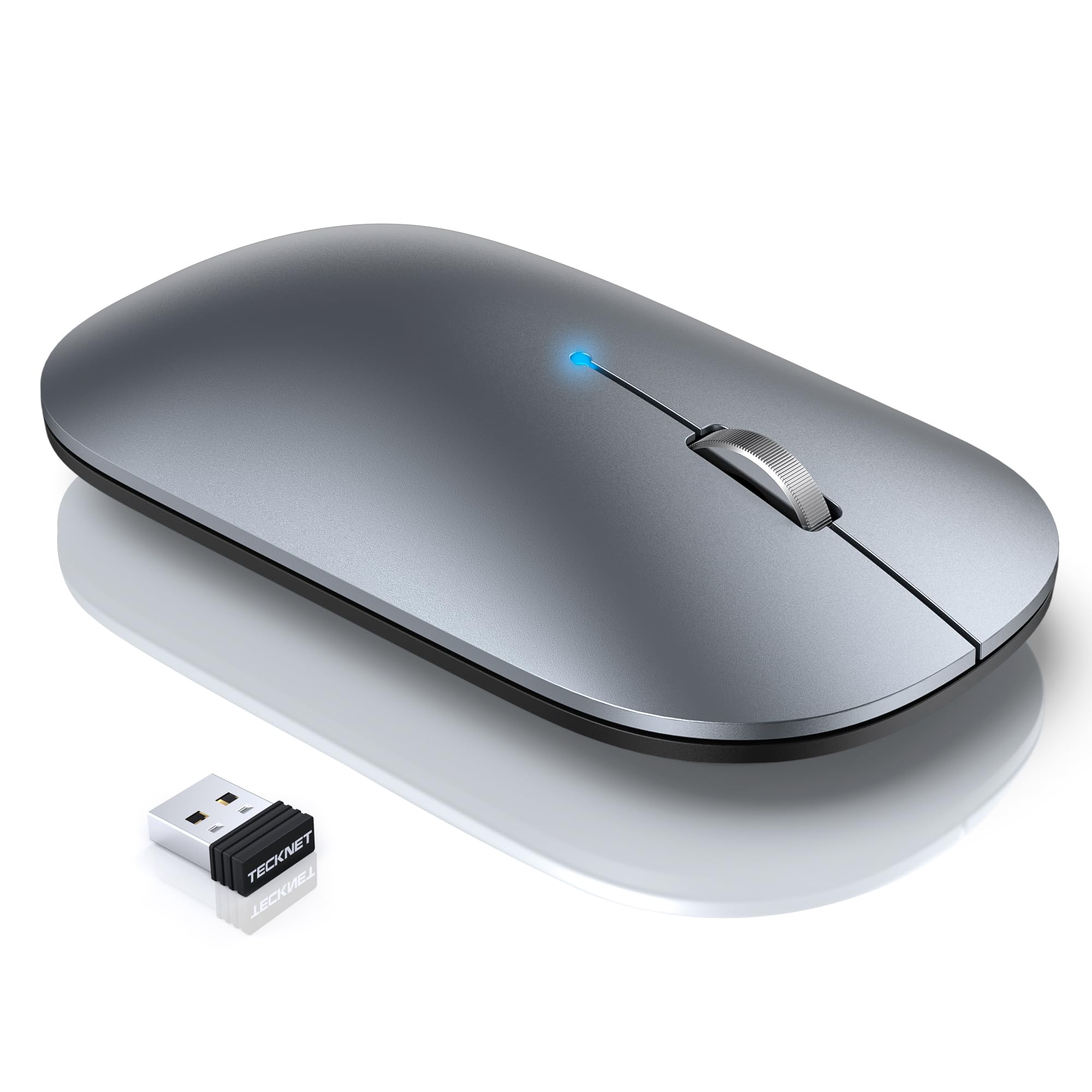 Photo 1 of TECKNET Wireless Mouse, BT5.0/3.0 2.4GHz Silent Computer Mouse with USB Receiver,4000DPI Rechargeable Portable Bluetooth Mouse for Laptop/MacBook/Pro/iPad/Windows