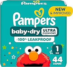 Pampers Diapers - Baby Dry - Size 1, 44 Count, Absorbent Disposable Infant Diaper (Packaging May Vary)
