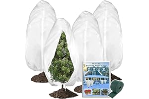 WOSCMI Plant Covers Freeze Protection 47'' x 71" Frost Cloth for Plants Frost Blankets Tree Freeze Protection Winter Freezer Covers with Drawstring -4PACK