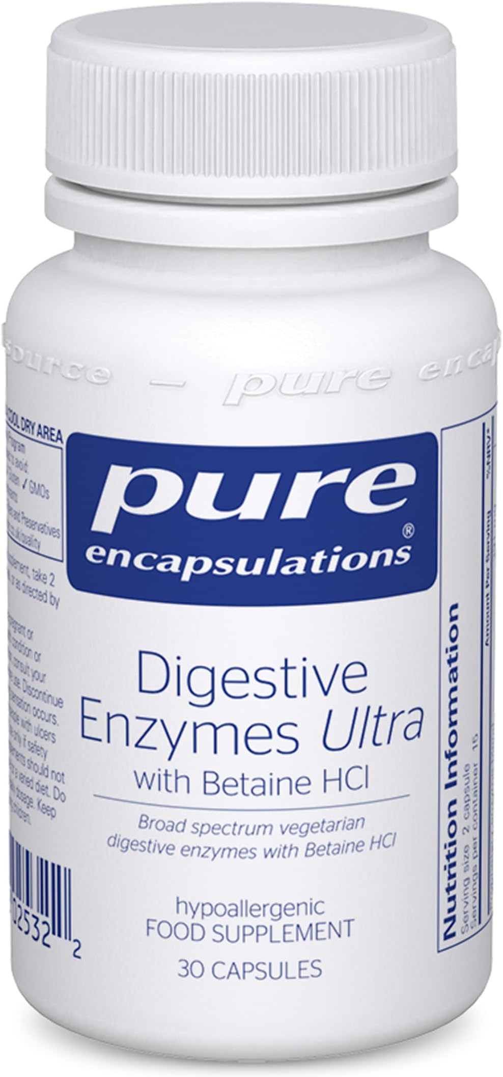 Pure Encapsulations Digestive Enzymes Ultra with Betaine HCl - 30 Capsules