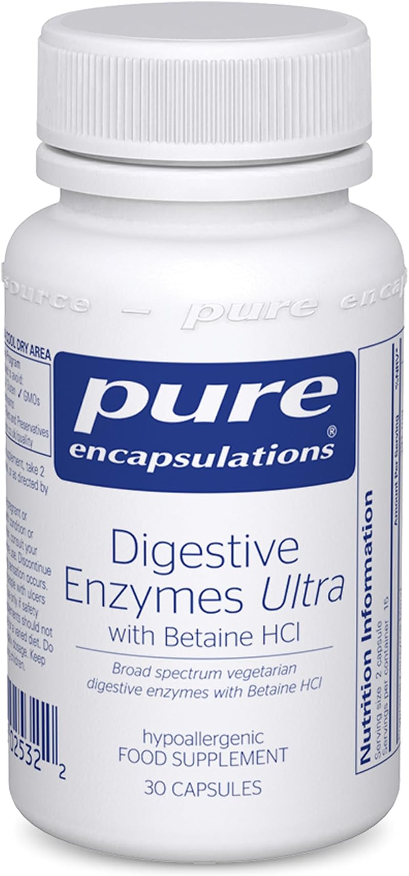Pure Encapsulations Digestive Enzymes Ultra with Betaine HCl - 30 Capsules