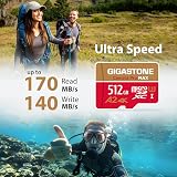 Gigastone 512GB Micro SD Card A2 V30 + USB C Reader for GoPro 4K Camera UHD view 3