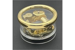 Pursuestar What a Wonderful World Wind Up Music Box, Round Acrylic Gold Musical Box for Mom/Dad/Daughter/Son - Unique Best Gifts for Birthday Christmas Wedding Mother's Day