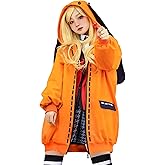 Coslover Anime Runa Cosplay Costume Bunny Ears Hoodie Hooded Jacket Coat Women Girl