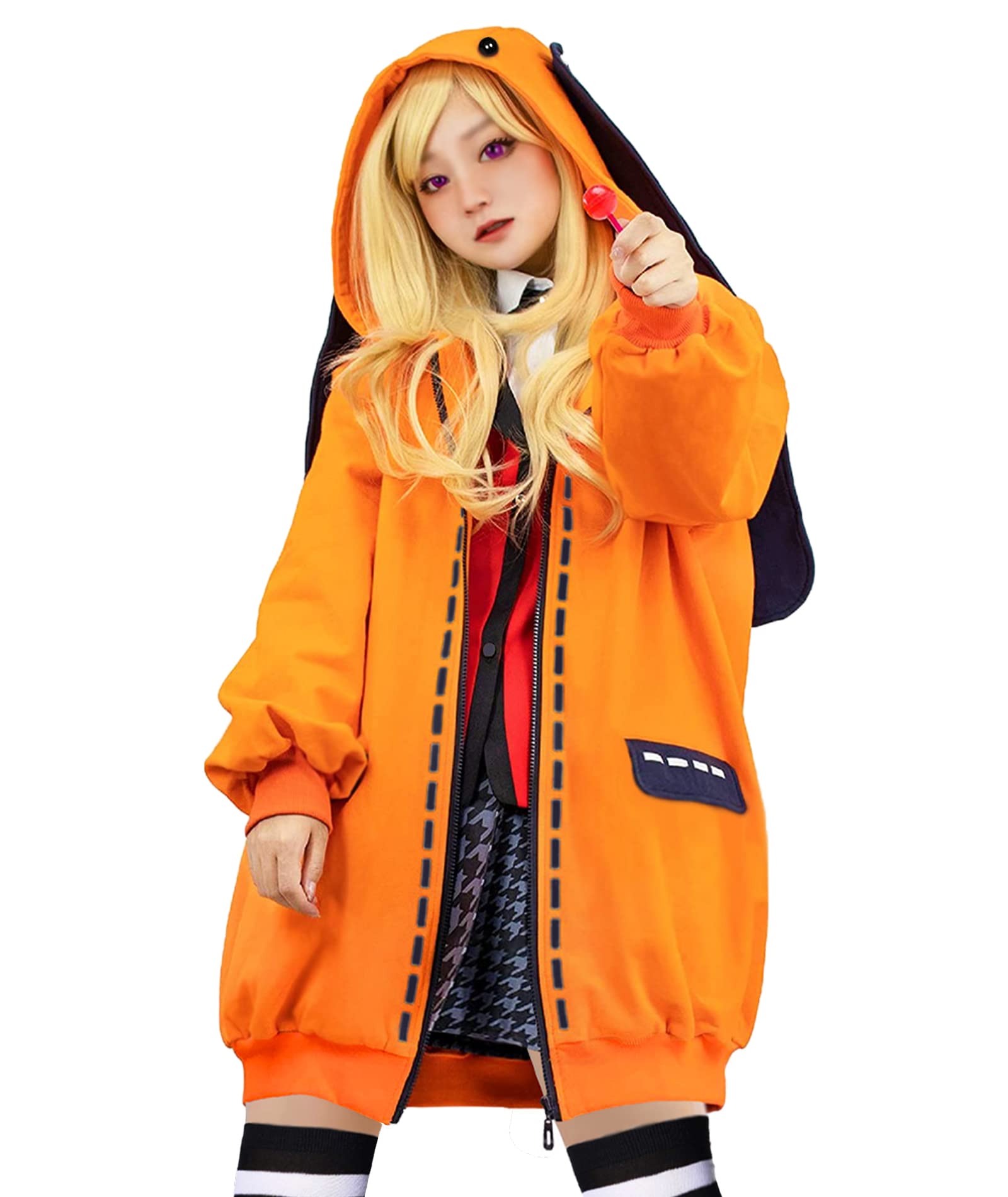 Photo 1 of Coslover Anime Runa Cosplay Costume Bunny Ears Hoodie Hooded Jacket Coat Women Girl,S